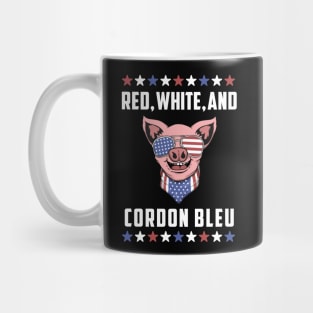 4th of July Patriotic Pig: Red, White, and Cordon Bleu Mug